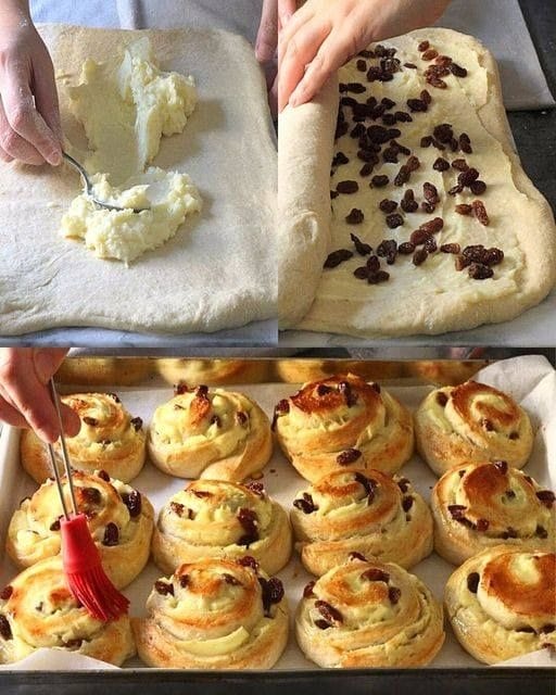 Pâtisseries danoises aux raisins : la recette facile de délicieuses brioches à la crème anglaise et aux raisins secs