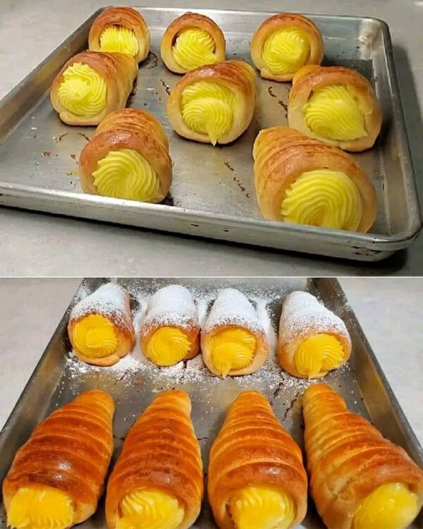 Recette de Cornets de Pâte Feuilletée Fourrés à la Crème Pâtissière