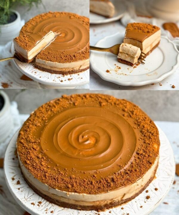 Recette de cheesecake Lotus Biscoff sans cuisson | Recette de cheesecake au beurre de biscuit