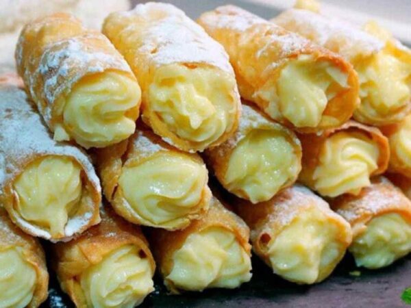 Recette de délicieux cigares à la crème pâtissière, sans sucre, sans lait, sans gluten et qui rend fou les gourmands