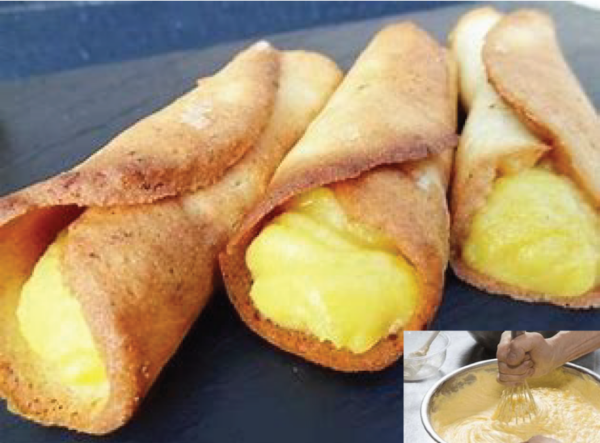 Recette de délicieux cigares à la crème pâtissière, sans sucre, sans lait, sans gluten et qui rend fou les gourmands