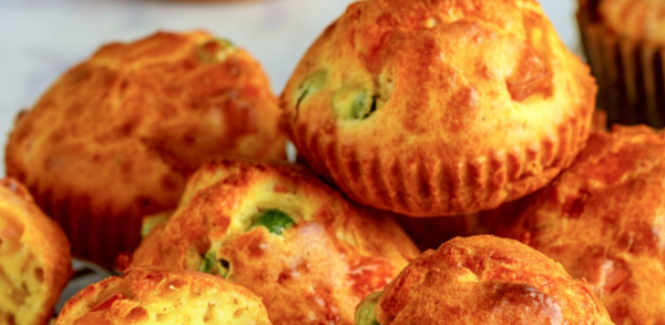 Recette de muffins aux pois et au jambon