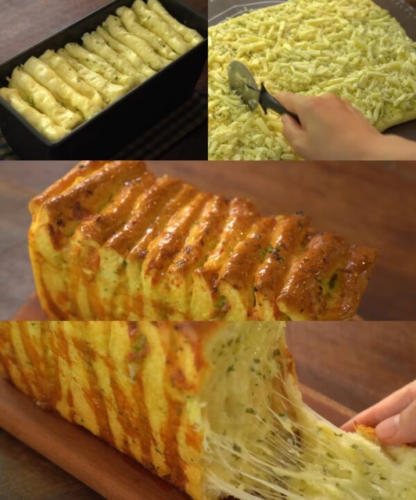 Recette de pain à l’ail et au fromage à la crème moelleux et moelleux :: Toute la famille l’adore