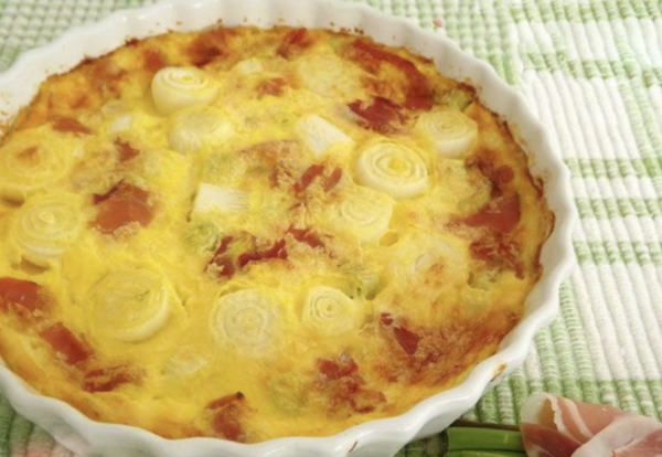 Recette facile de clafoutis aux oignons et jambon
