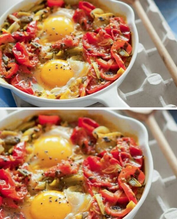 Recette savoureuse d’œuf à la tomate et au poivron, inspirée des saveurs marocaines