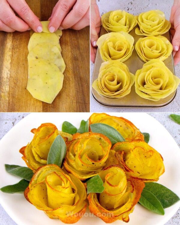 Roses de Pommes de Terre : Recette au Four Rapide et Spectaculaire