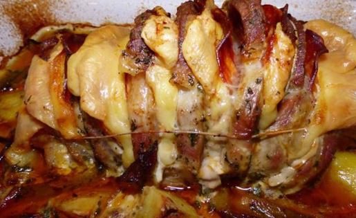 Roti de porc au fromage