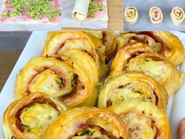 Rouleaux de pâte feuilletée aux courgettes et au fromage : Le résultat est tout simplement irrésistible !