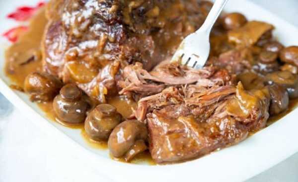 Rôti de palette aux champignons