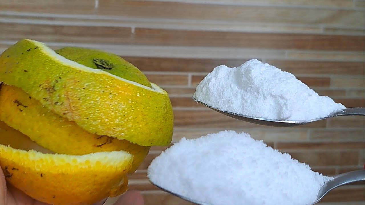 Bicarbonate de sel et zeste d'orange