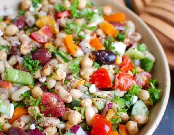 Salade méditerranéenne aux 2 haricots