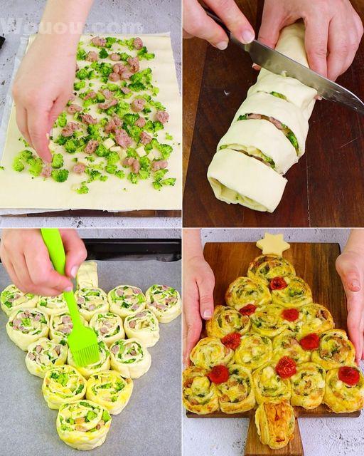 Sapin de Noël en Pâte Feuilletée: L’Apéro Festif qui Épate!