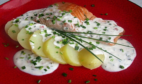 Saumon à la crème de Ciboulette