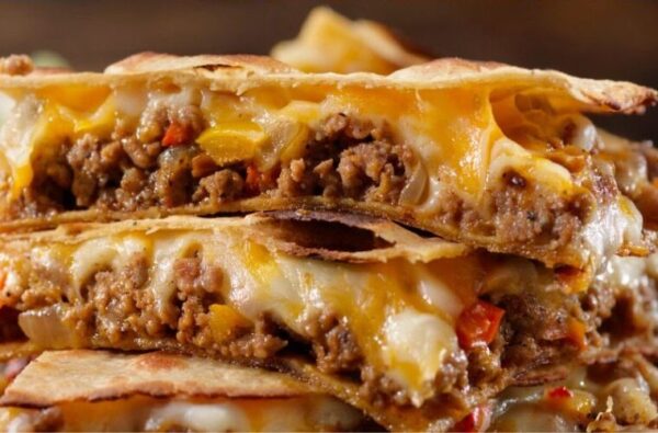 SheetPan Cheeseburger Quesadilla