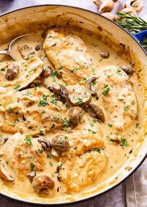 Soupe aux Champignons et Poulet