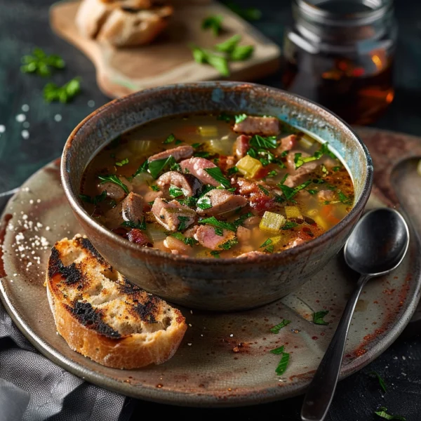 Soupe italienne aux chipolatas et speck