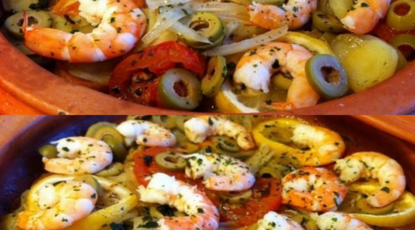 Tajine Saumon Crevettes et Petits Légumes