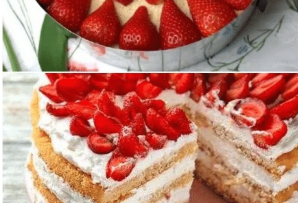 Tarte aux fraises et à la vanille avec du skyr