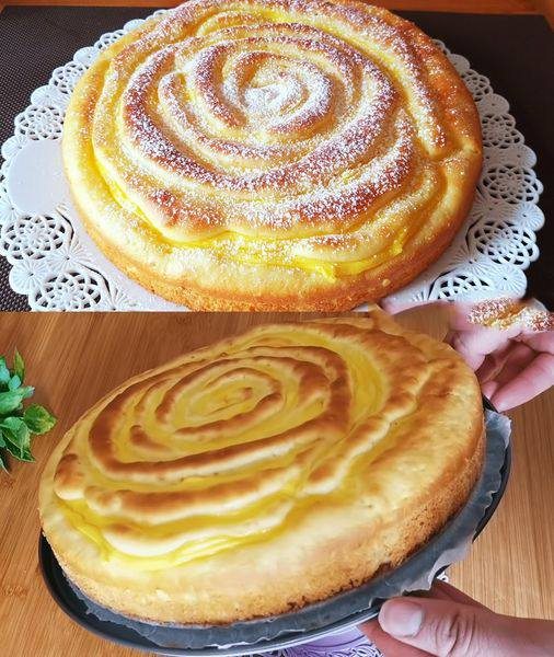 Tarte aux pommes avec crème anglaise, ça fond dans la bouche