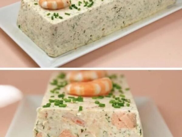 Terrine Marine aux Saveurs de Saint-Jacques, Saumon et Crevettes, Accompagnée d’une Crème Citronnée