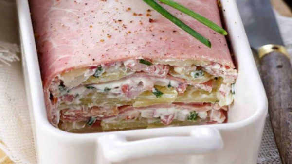 Terrine de jambon au chèvre et Patates