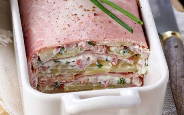 Terrine de jambon au chèvre et Patates