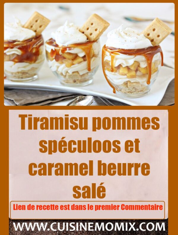Tiramisu pommes spéculoos et caramel beurre salé