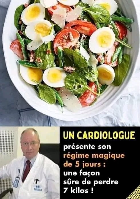 Un régime conseillé par les cardiologues pour perdre 5kg en 2 semaines