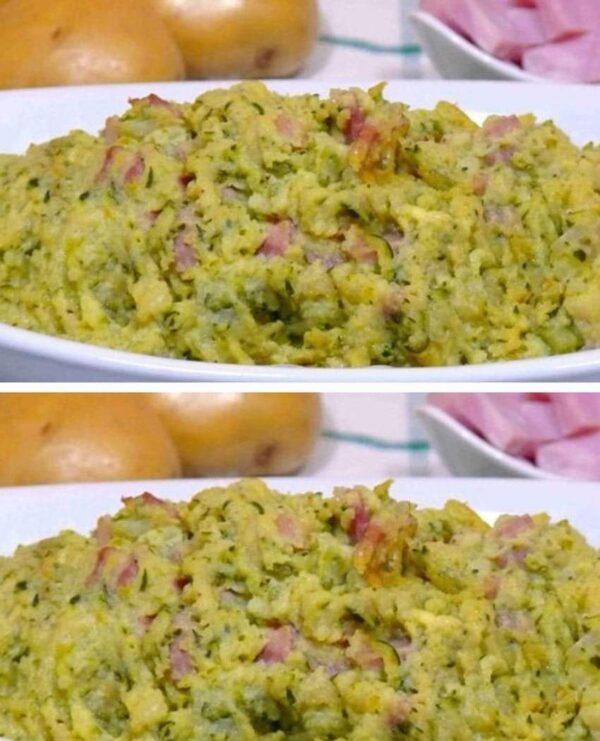 Uncategorized Délicieuse purée de pomme de terre et courgettes au jambon : Recette simple et savoureuse