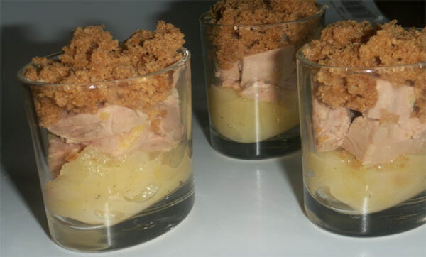 Verrine de foie gras en crumble de pain d’épices : Un Délice