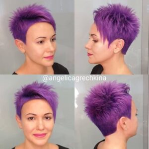 Tipps zum Kurzhaarschnitt für lila Haare