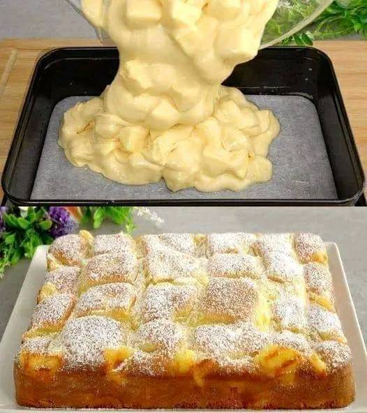 Vous n’en ferez jamais un autre ! – Gâteau aux pommes avec crème anglaise à la vanilleIngrédients: