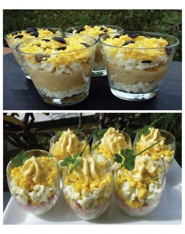 Œufs mimosa en verrines