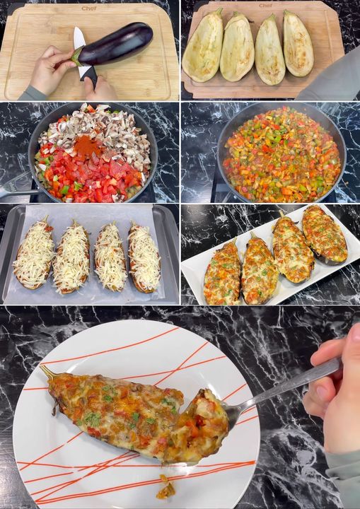 Aubergines Farcies Gratinées