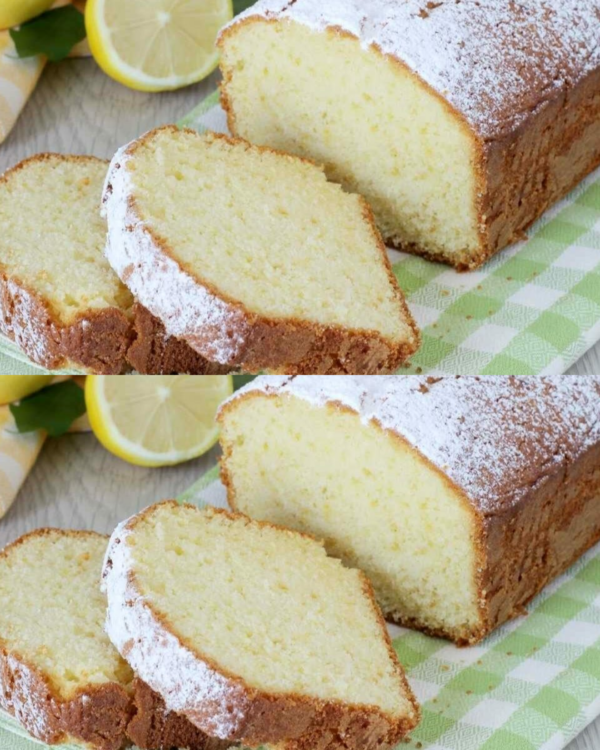 Cake au citron avec jus et zeste, pâte au beurre, moelleux et délicieux