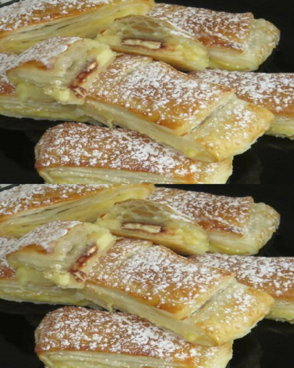 Feuilleté à la crème pâtissière et aux amandes : Extra savoureux !