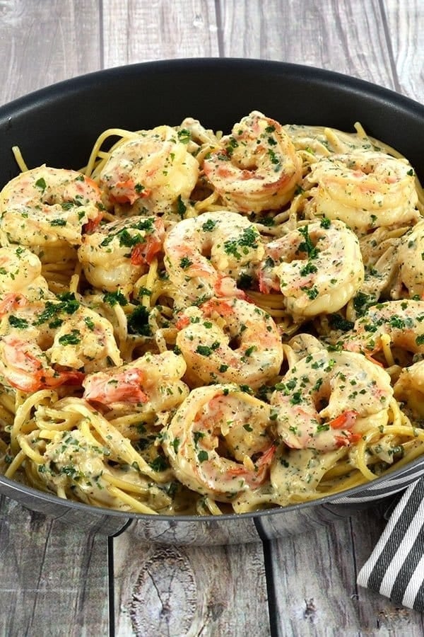 Pâtes aux Crevettes à l’Ail