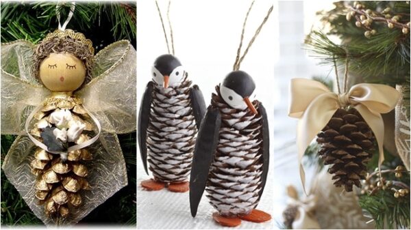 12 Christmas Ideas to Decorate with Pinecones