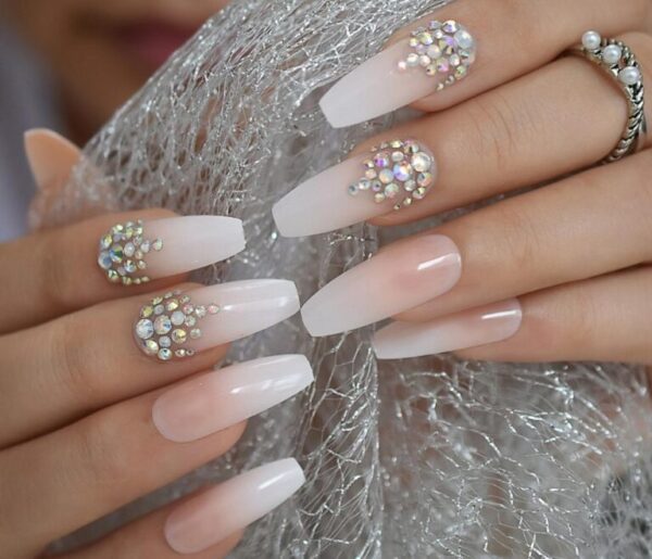 9 Nail Designs with Rhinestones