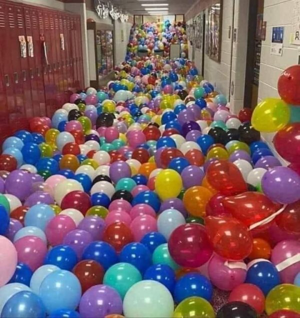 A teacher gave a balloon to every student