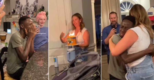 Adopted Teen Sees 1st Birthday Cake Ever, Gets Emotional When His Mom Walks In With The Cake