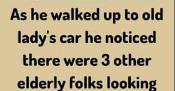 As he walked up to old lady’s car