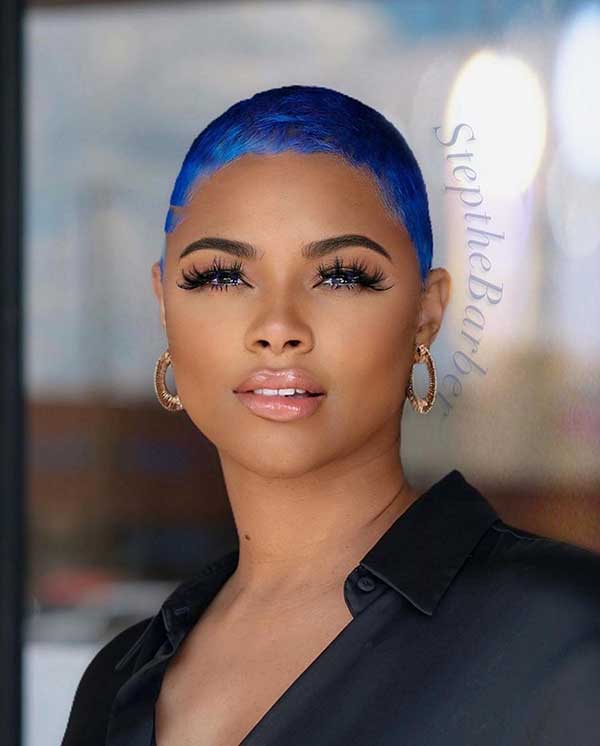 Blue Pixie Cut