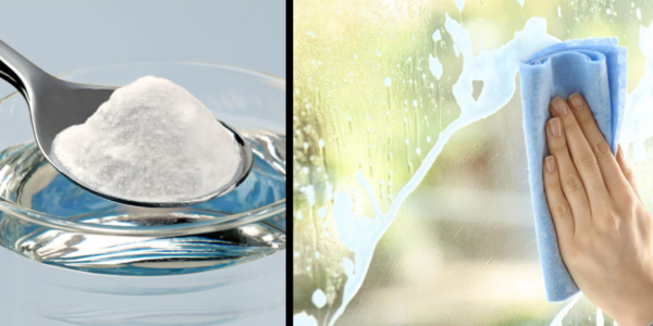 Homemade glass cleaner with baking soda