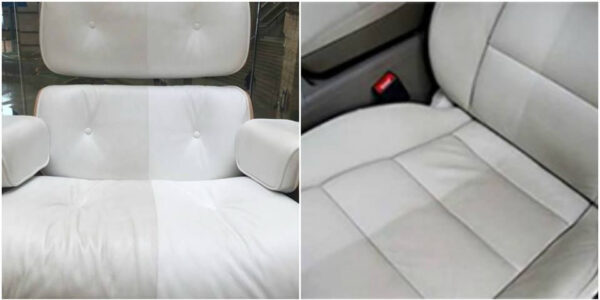 How to clean grimy white leather sofa