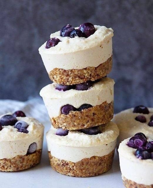 Lemon and Blueberry Cheesecakes