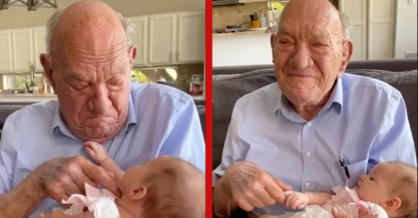 Man Cries Holding Granddaughter Named after His Beloved Late Wife for the 1st Time
