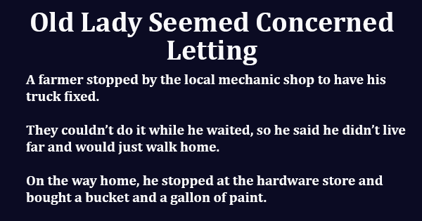 Old Lady Seemed Concerned Letting