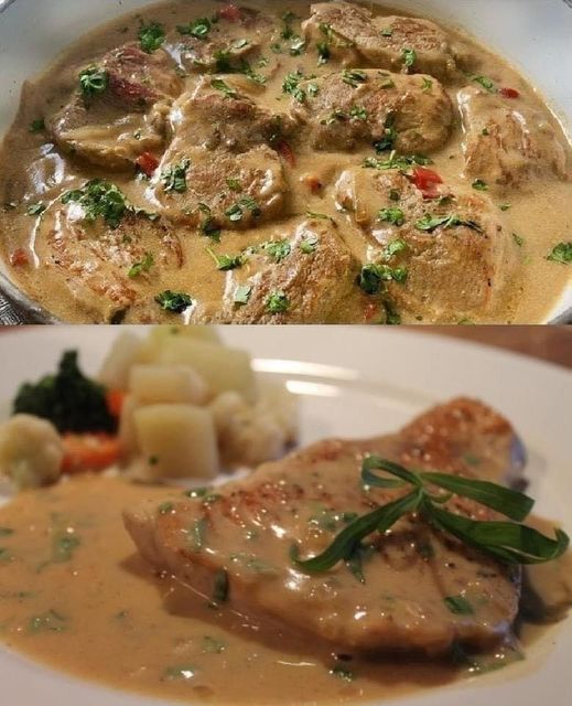 Schnitzel in Senfsoße