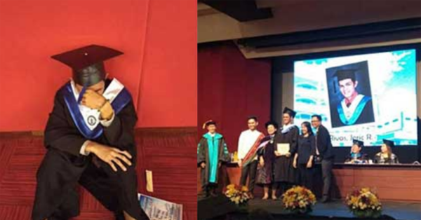 Student cries at college graduation because his family didn’t care enough to show up